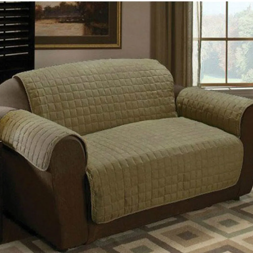 Micro Quilted Suede Furniture Protector Slip Cover Throw Sofa Sagein