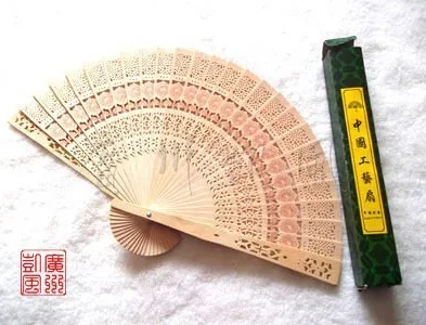 

Gift small household products mixed batch Sandalwood fan high grade wooden folding fan