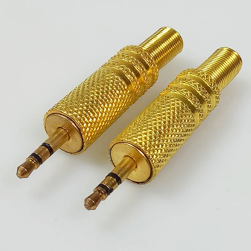 100pcs lot 3 pins 2 5mm plug connector w spring Nickel Plated 2 5 Stereo Headset Dual Track Headphone Adapter 2 5 plug jack
