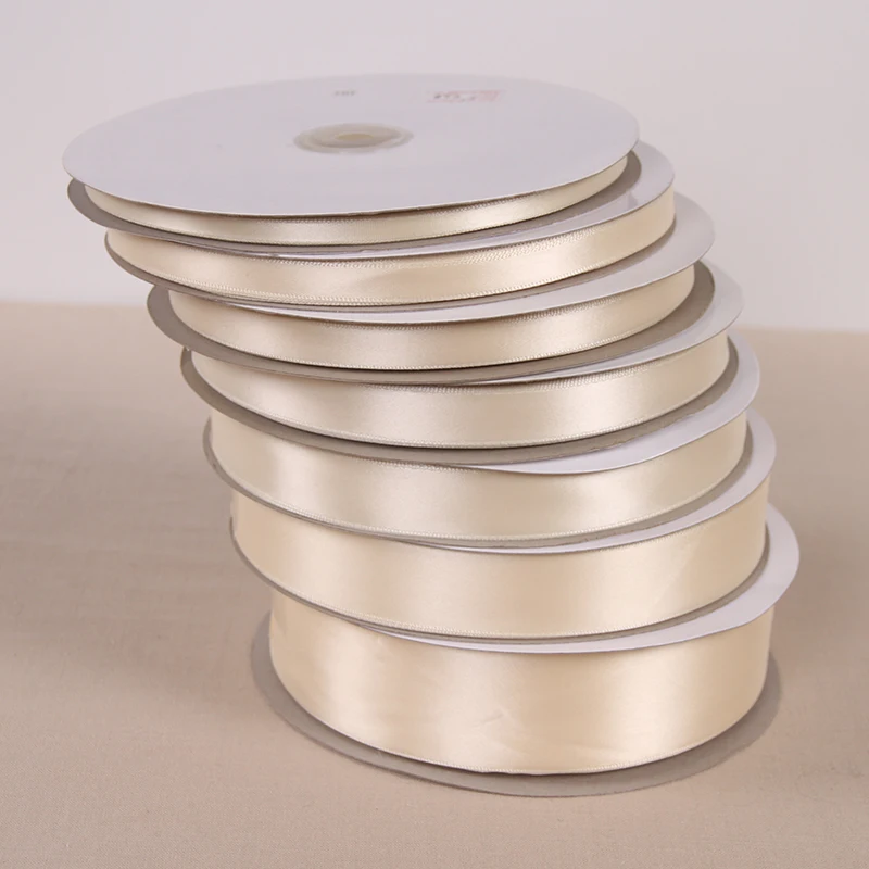 Ivory 6mm-40mm Polyester Ribbons 100Yards/91Meters Wedding Silk Ribbon Christmas Gift Box Wrap Accessories Handmade DIY Material | Дом и сад