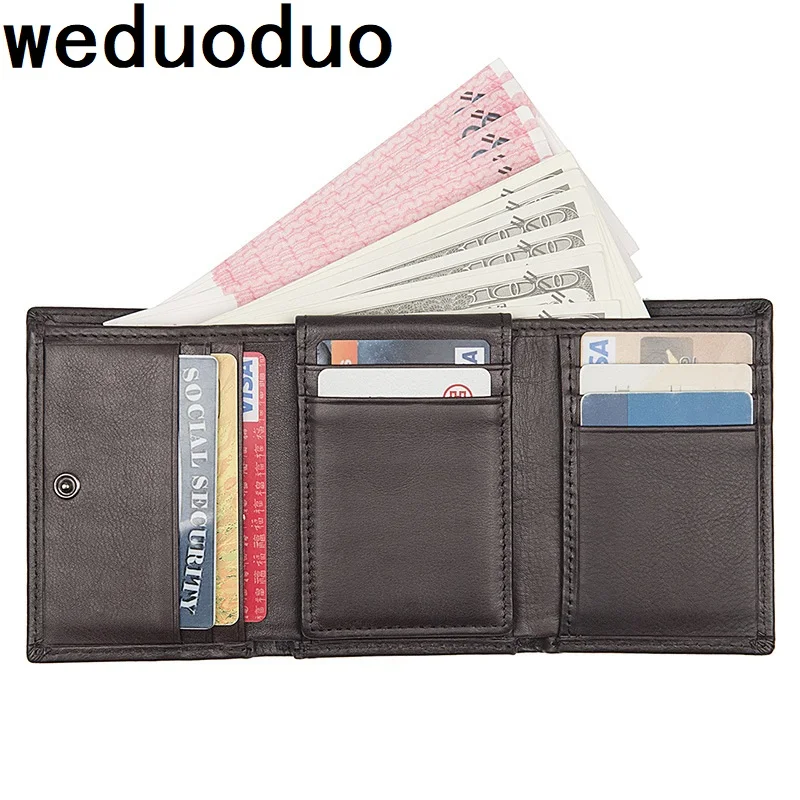 Брендовый мужской кошелек Weduoduo из натуральной кожи повседневный держатель для