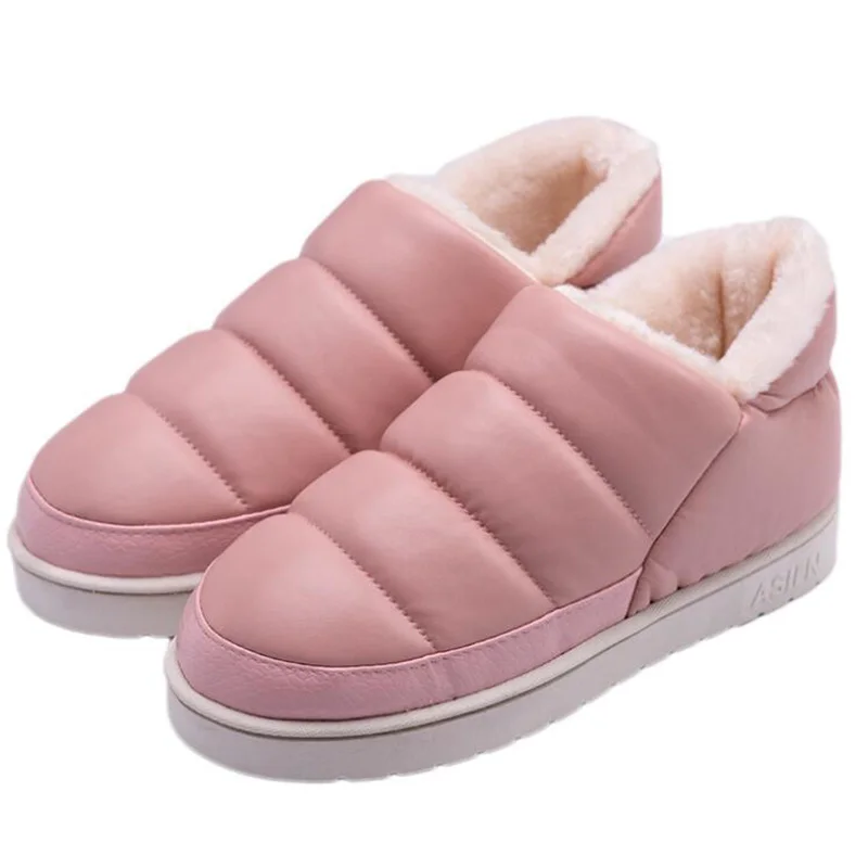 Зимние женские теплые ботинки; нескользящие теплые зимние ботинки из хлопка; повседневная обувь из искусственной кожи