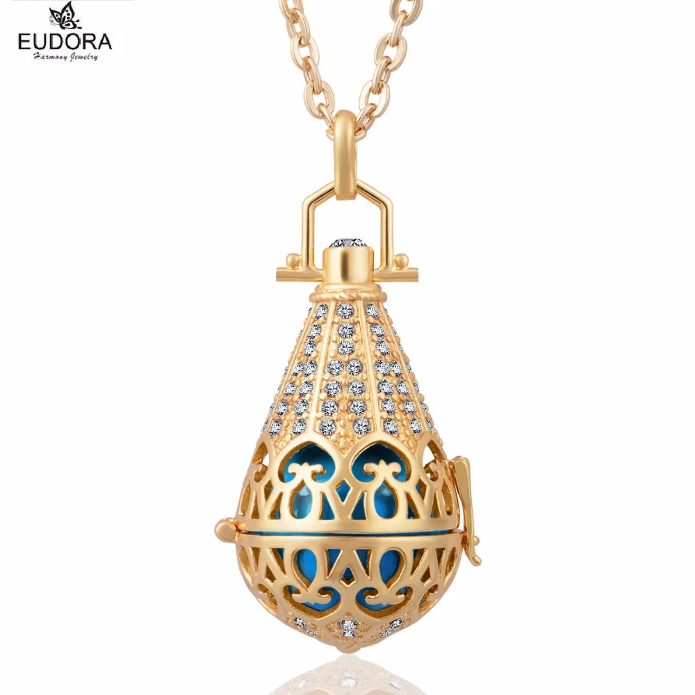 

Water Drop Glod Plated 16mm Crystals Harmony Bola Ball Pendant fit Angel Caller Chime Ball Mexican Bola Pregnant Women Jewelry