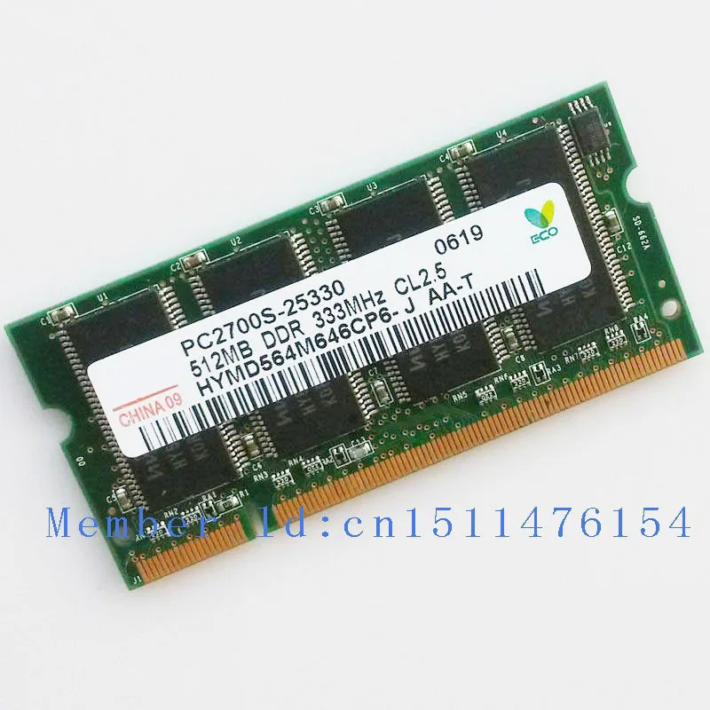Полностью протестирован! 512 MB PC2700 DDR333 333 МГц DDR1 200pin Sodimm карта памяти для ноутбука