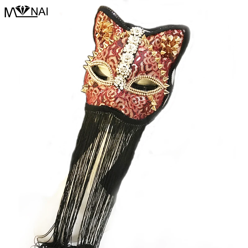 

Restyle Steampunk Cat Woman Halloween Party Mask Animal Party Masquerade Nightclub Masks Handmade Costumes Gothic Accessories