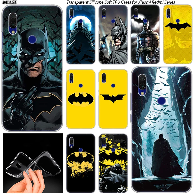 

Batman Hot Soft Silicone Case for Xiaomi Redmi K20 7 7A 5 5Plus 6 6A S2 Note 8 7 6 5 Pro Fashion Cover