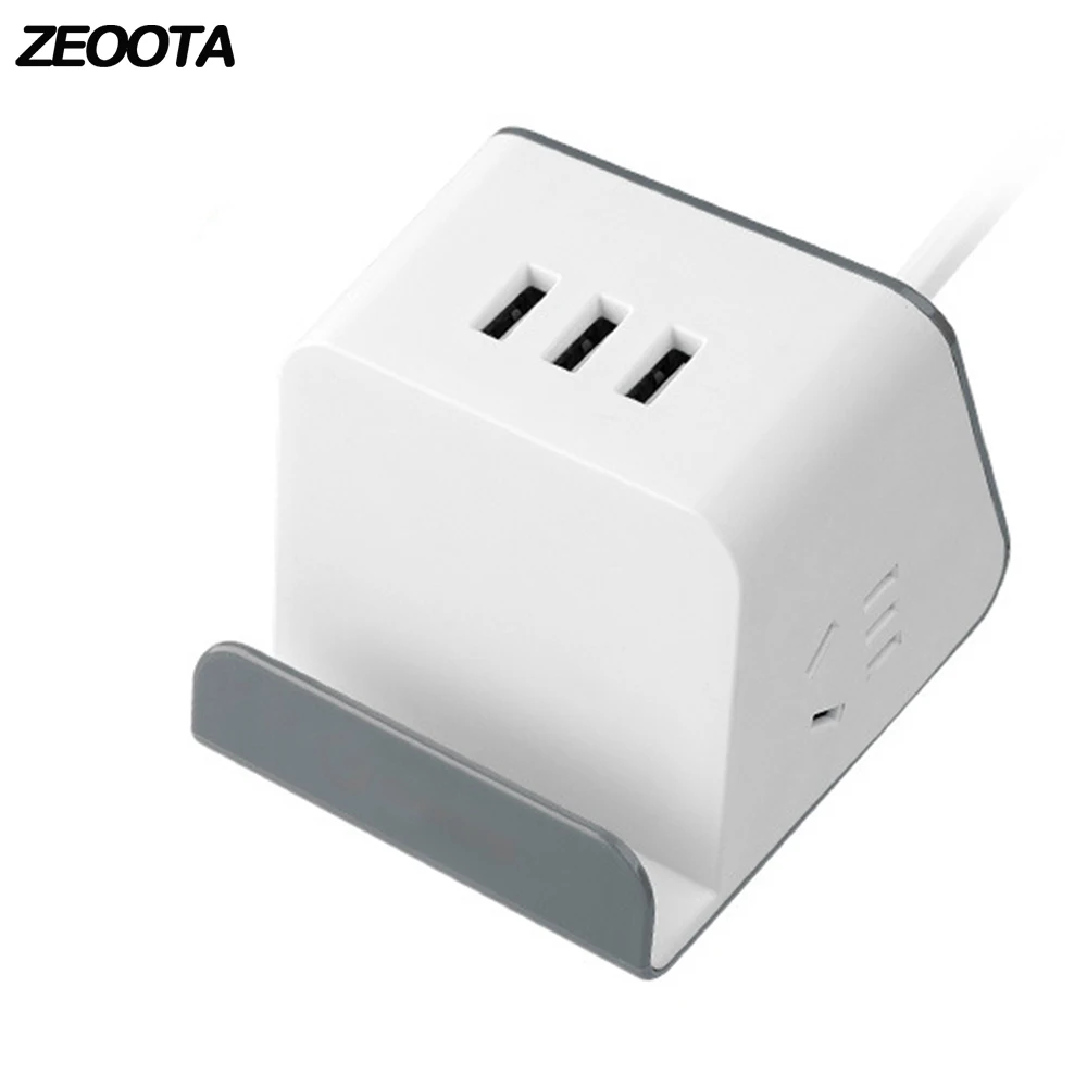 

Desktop Power Strip Surge Protector 2 AC AU Outlet Plug Sockets with 3 USB Wireless Charger Phone Holder 1.5m Extension Cord