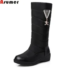 Large size 35-44 Fashion keep warm down thick fur women snow boots platform shoes footwear mid calf half knee boots women botas