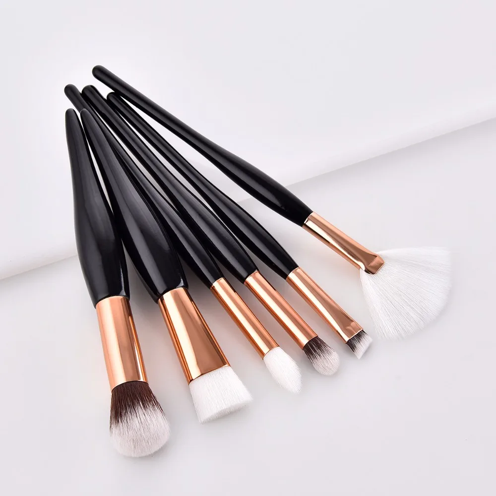 

Pro 6 pcs Eye shadow Pencil Makeup Brushes Kit Tools Mermaid Foundation Eyeshadow Eyeliner Eyelash Eyes Oval Make up Brush Set