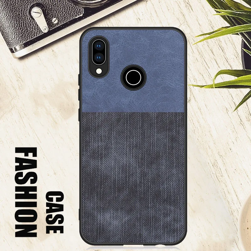 CoolDeal for Huawei P20 Lite Case Nova 3e Silicone edge shockproof jeans fabric back cover |