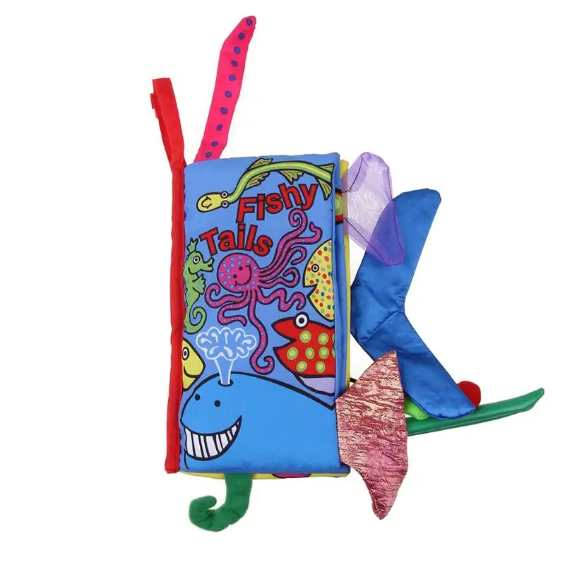 Soft Cloth Book for Baby Cartoon Ocean Animals Knowledge Cloth Books Childrens Room Decor Baby Infant Early Development Toys