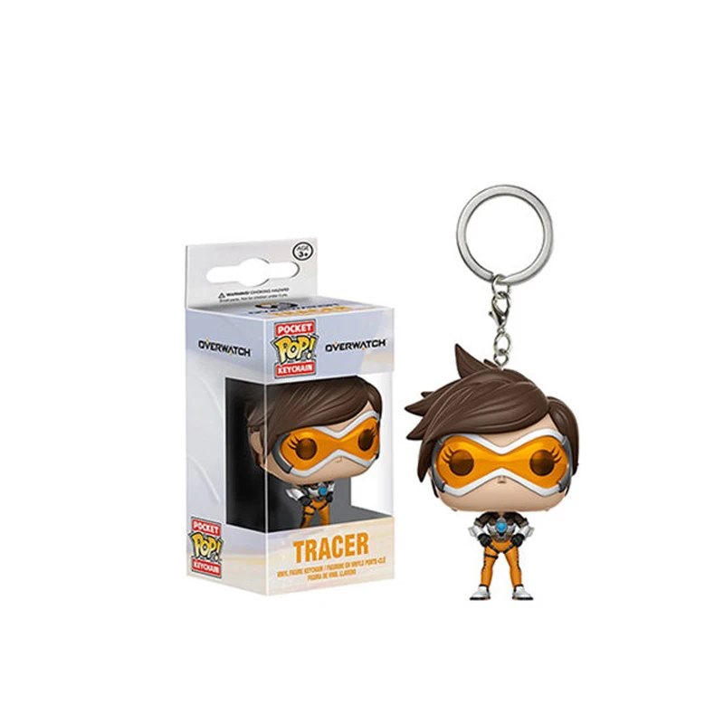 FUNKO POP Anime OW Heroes Figure Over game TRACER REAPER keychain pvc action figure model toys for children with Retail Box 