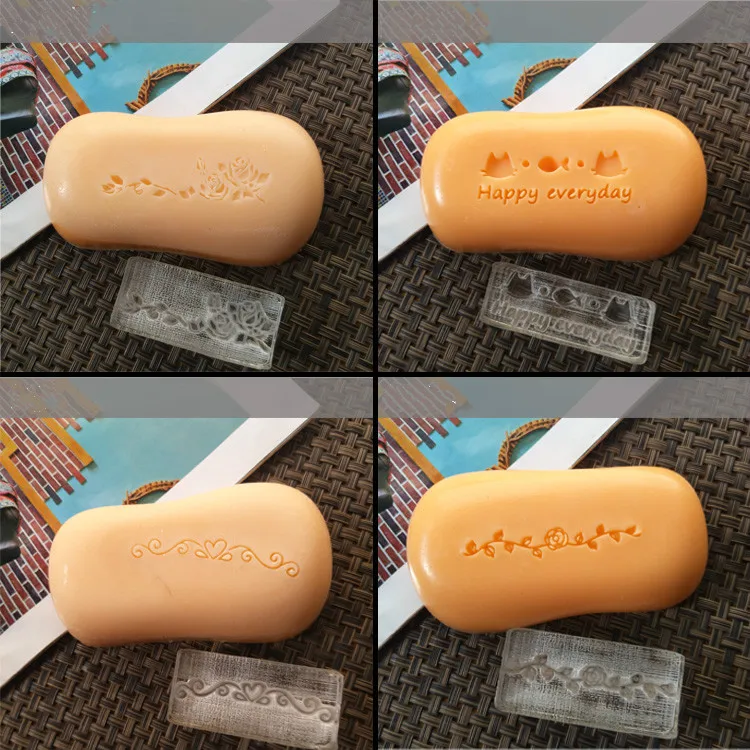

European classical lace natural handmade soap acrylic seal Mini DIY natural organic glass stamp chapter
