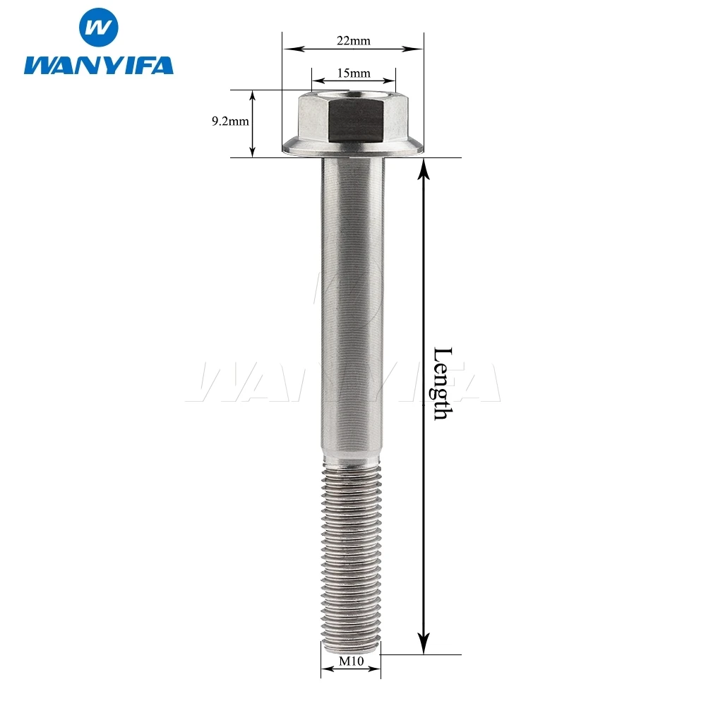 Wanyifa M10 x 30 35, 40 45 55 60 65 70 75 80 100 мм Шаг 1,25 Титан Ti фланцевой болт с шестигранной головкой