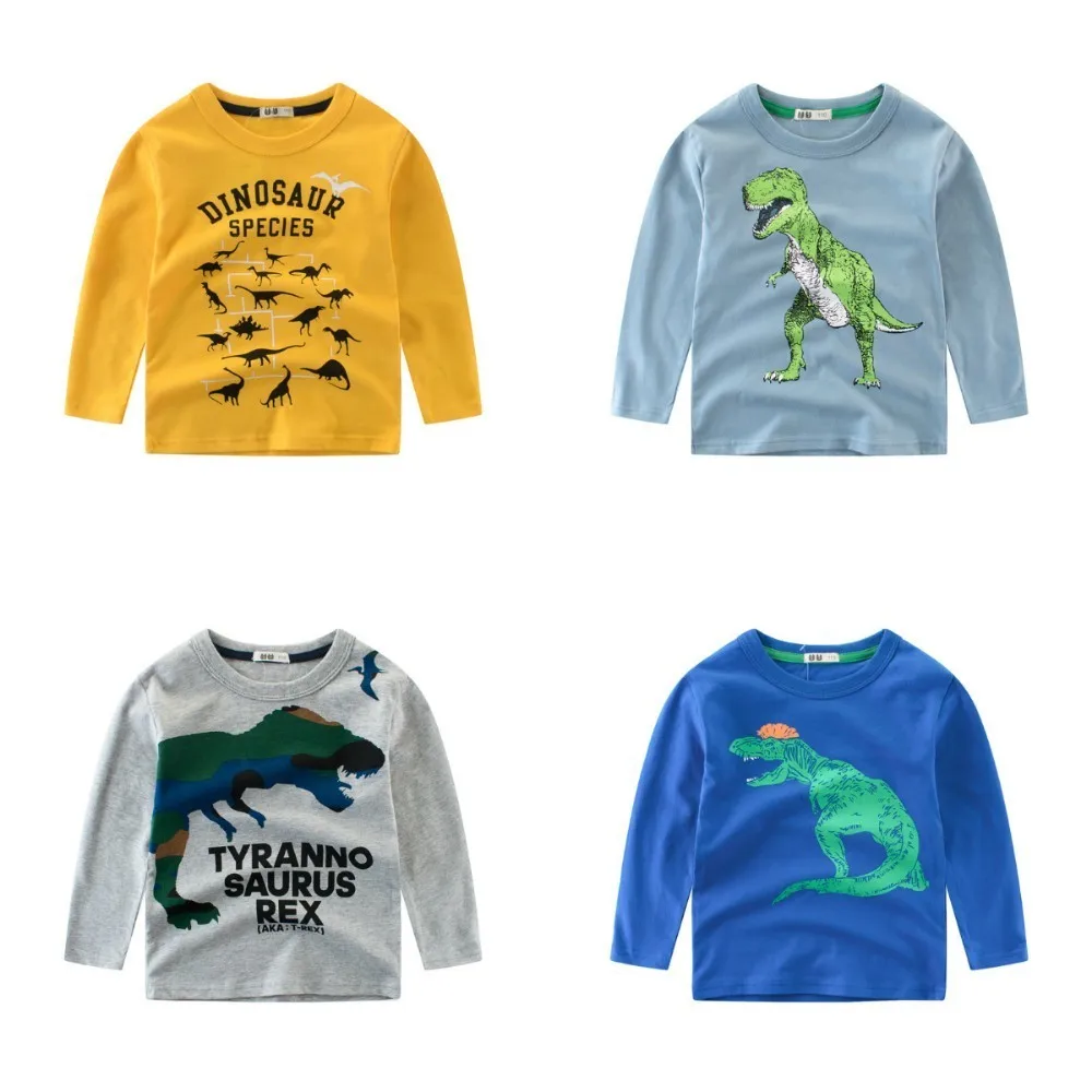 2018 Dinosaur Clothes Boys Long Sleeve Tops Kids T shirts For Boy ...