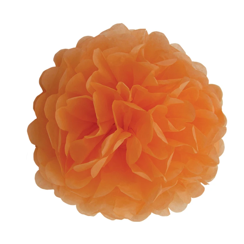10 Pieces Per Lot Orange Color Tissue Paper Pom Poms Diy Paper Flower