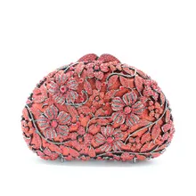 Frauen Einzigartige Luxus Kristall Diamant Strass Abendtasche Handwerk Kupplung Geldbörse Party Prom Handtaschen Blume Jäten bankett Tasche