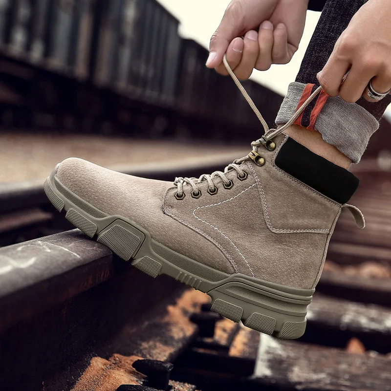 Livre cinza Tornozelo Casuais Escuro Sapatos Dos verde De Outono Couro Homme verde cinza Confortáveis Inverno Northmarch Exército resistente preto Desgaste Ao Bege Botas Ar Bottes Homens 7yXqw