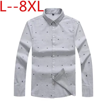 

8XL 7XL 6XL 5XL 4XL Mens 100% cotton Shirt Long Sleeve Slim Fit Clothing Man Dress Shirts Camisa Social Masculina Chemise Homme