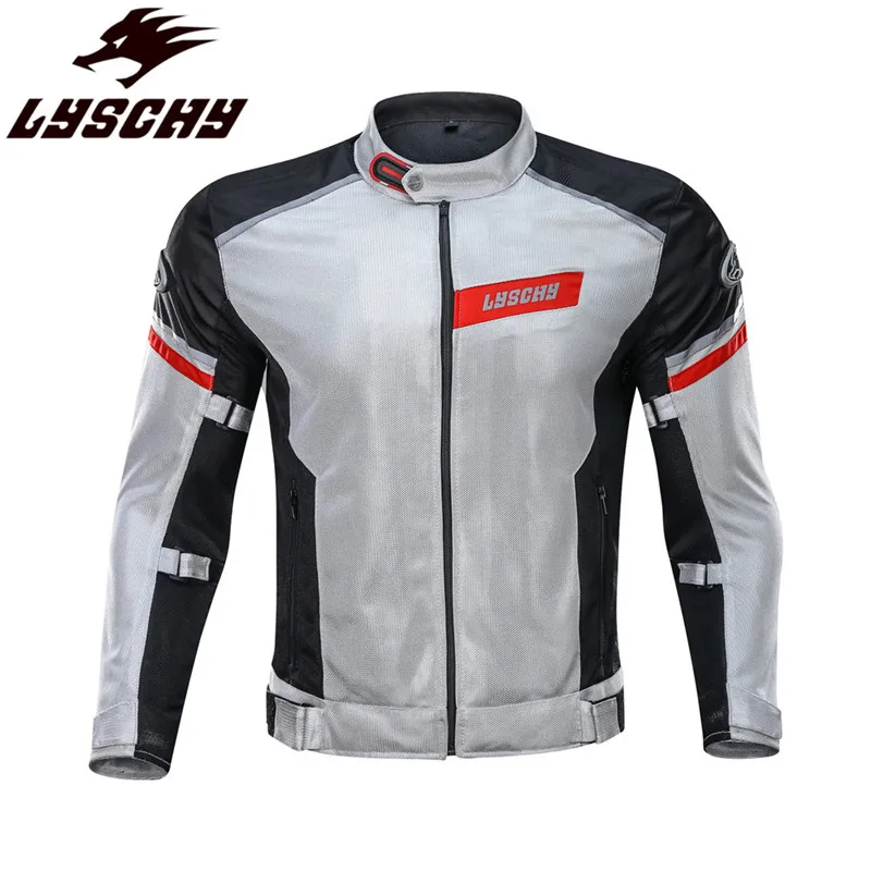 LYSCHY, мотоциклетная куртка для езды на мотоцикле, одежда, бронежилет, пальто, костюм для мужчин, светоотражающая защита, гоночная защита, мужские куртки, штаны - Цвет: Gray Jacket