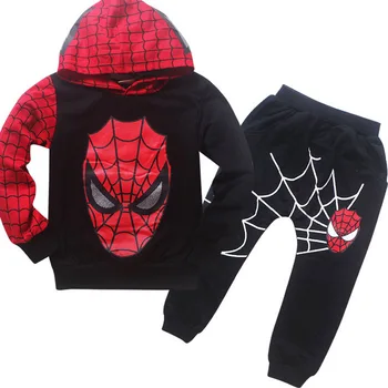 

role playing game children's clothing boy clothes Costume Spiderman Costume Spider - Man suit children pullover set