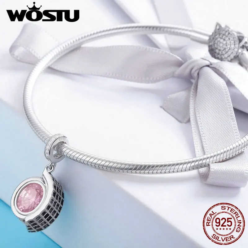 WOSTU 2019 новая 100% Серебро 925 пробы оригинальный Римский Колизей кулон подвески