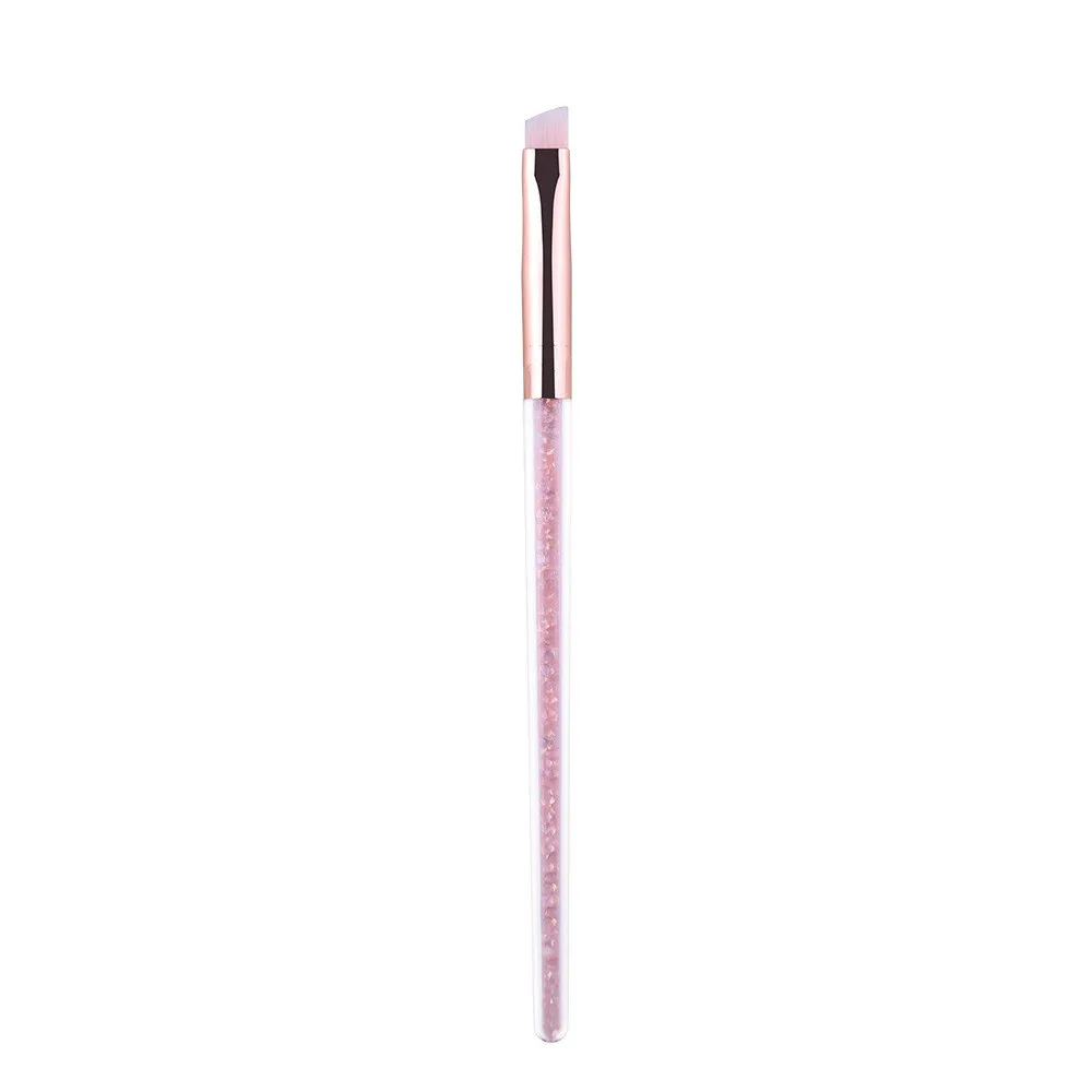 Acrylic Rhinestone Bevel Angled Eyebrow Brush Pink/Gold Eye Makeup Brushes Tool Eyebrow Powder Applicator Acrylic Rhinestone Bevel Angled Eyebrow Brush Pink/Gold Eye Makeup Brushes Tool Eyebrow Powder Applicator