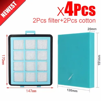 

2Pcs Filter+2Pcs cotton For Philips FC8760 FC8761 FC8764 FC8766 FC8767 FC97** Vacuum Cleaner dust HEPA Filters parts