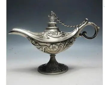 

Fairy Gift Decorative Handmade Oriental Vintage Silver copper lamp tea pot Flagon