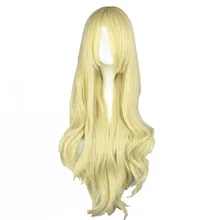 MCOSER 80 см синтетический длинный волнистый светильник золотой косплей костюм парик Высокая температура волокна волос WIG-021A