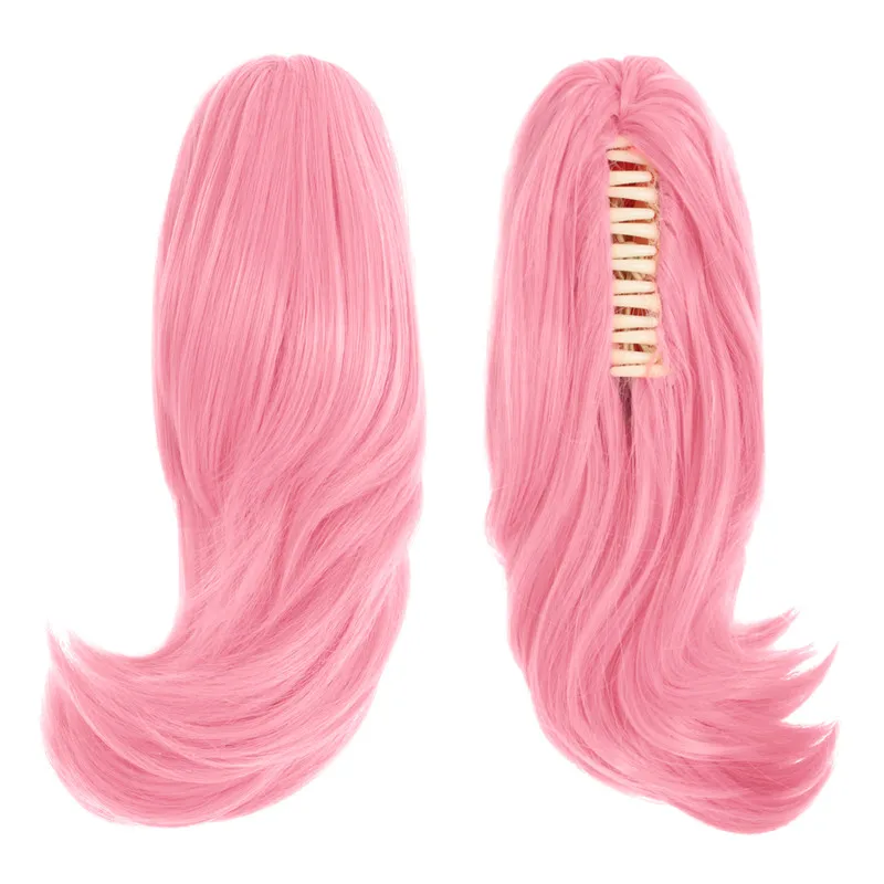 MapofBeauty короткие прямые волосы 2 конский хвост розовый косплей парик форма коготь термостойкие синтетические парики 1" высокая температура волокно