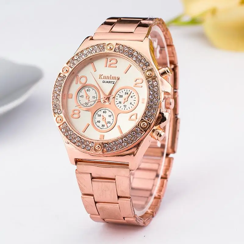 

Hot Sale Chasy Zhenskiye Top Brand Men Women Fashion Stainless Steel Quartz Watches Luxury Crystal 3 eyes Women Watches