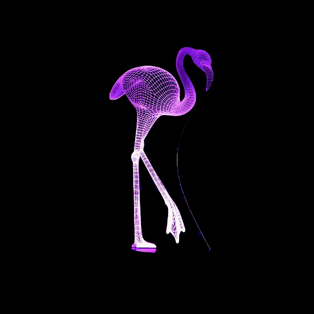 Мультфильм новинка Luminaria 3D Фламинго Иллюзия 7 цветов затемнения градиент ночник светодио дный LED Настольная лампа Декор Свадебная