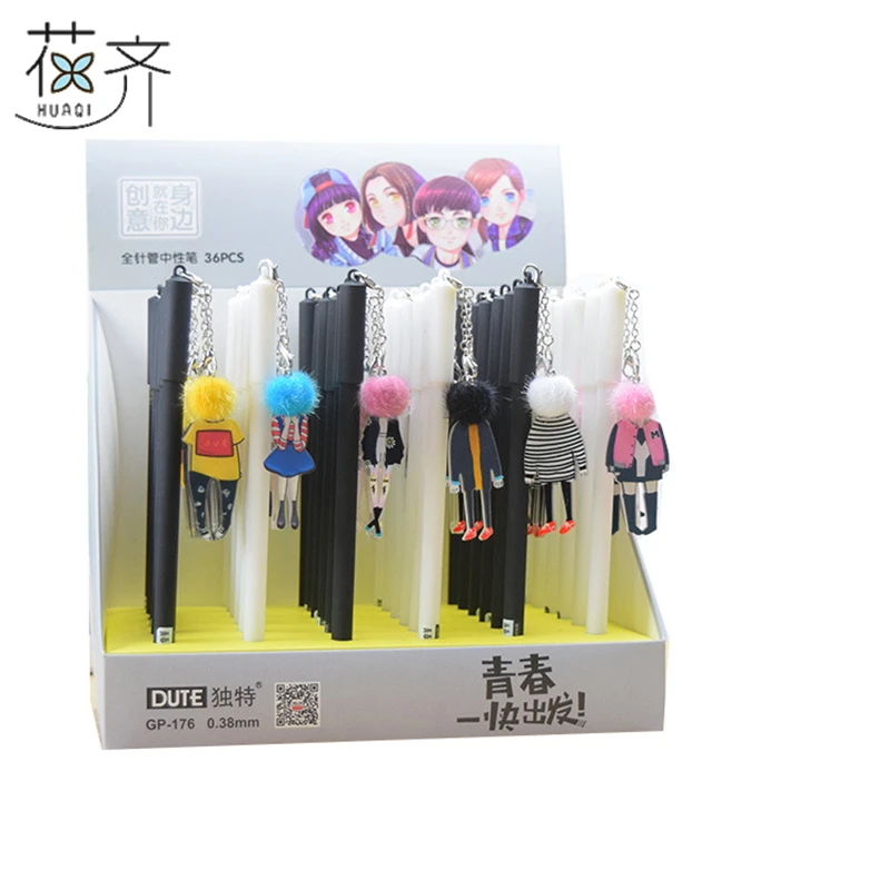 Huaqi 4pcs Funny Doll Hipster Pendant Gel Pen Signature Escolar Huaqi 4pcs Funny Doll Hipster Pendant Gel Pen Signature Escolar Papelaria Kawaii School Office Supply Promotional Gift In Pens From