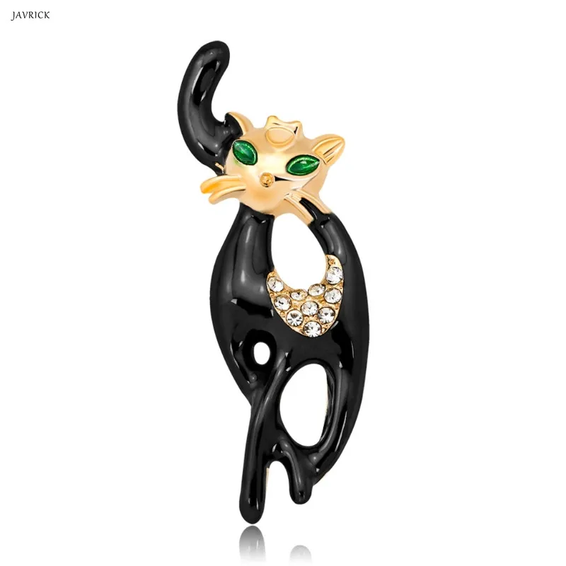 

JAVRICK Cat Animal Brooch Pins Jewelry Women Cute Black Banquet Fashion Decorate Corsage Fashion Accessories Dress Decoration