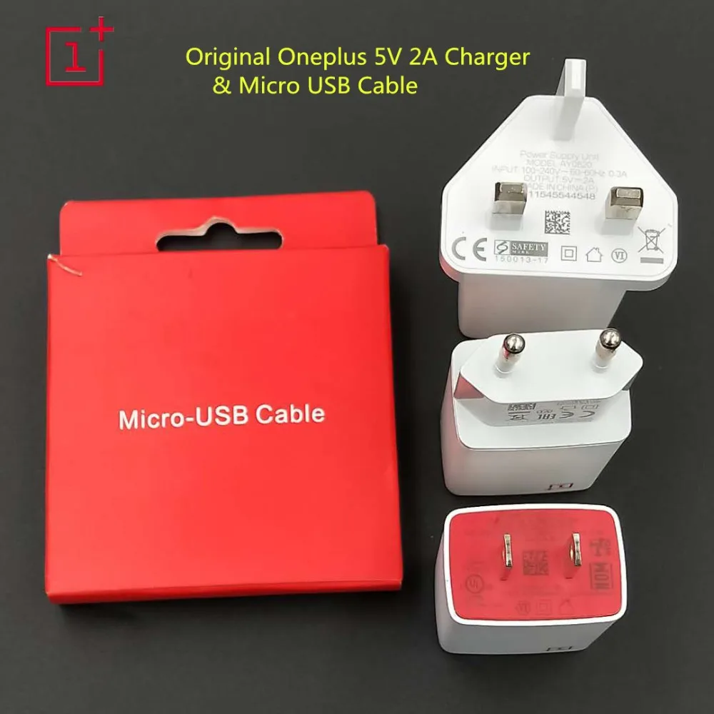 Оригинальный Oneplus стены Зарядное устройство смартфон USB адаптер 5 В 2A ЕС, США, Великобритании Разъем Micro USB кабель синхронизации данных линия