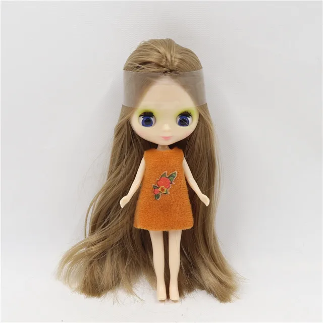 DBS blyth mini doll 10CM BJD normal body doll long hair 10cm toy anime random dress as a gift 28