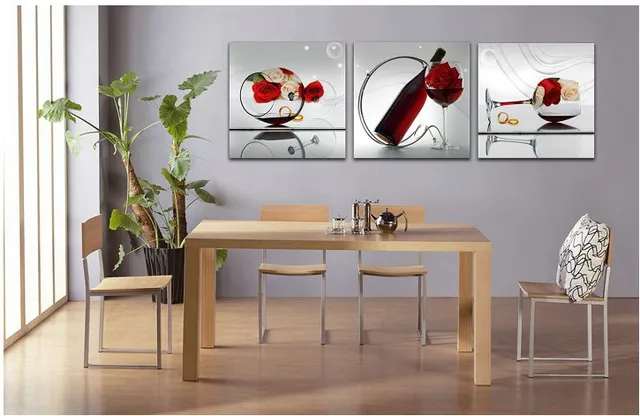 Free Shipper 3 Piece Wall Art Dining Room Paintings With Frame Free Shipper 3 Piece Wall Art Dining Room Paintings With Frame Oil Painting Pictures