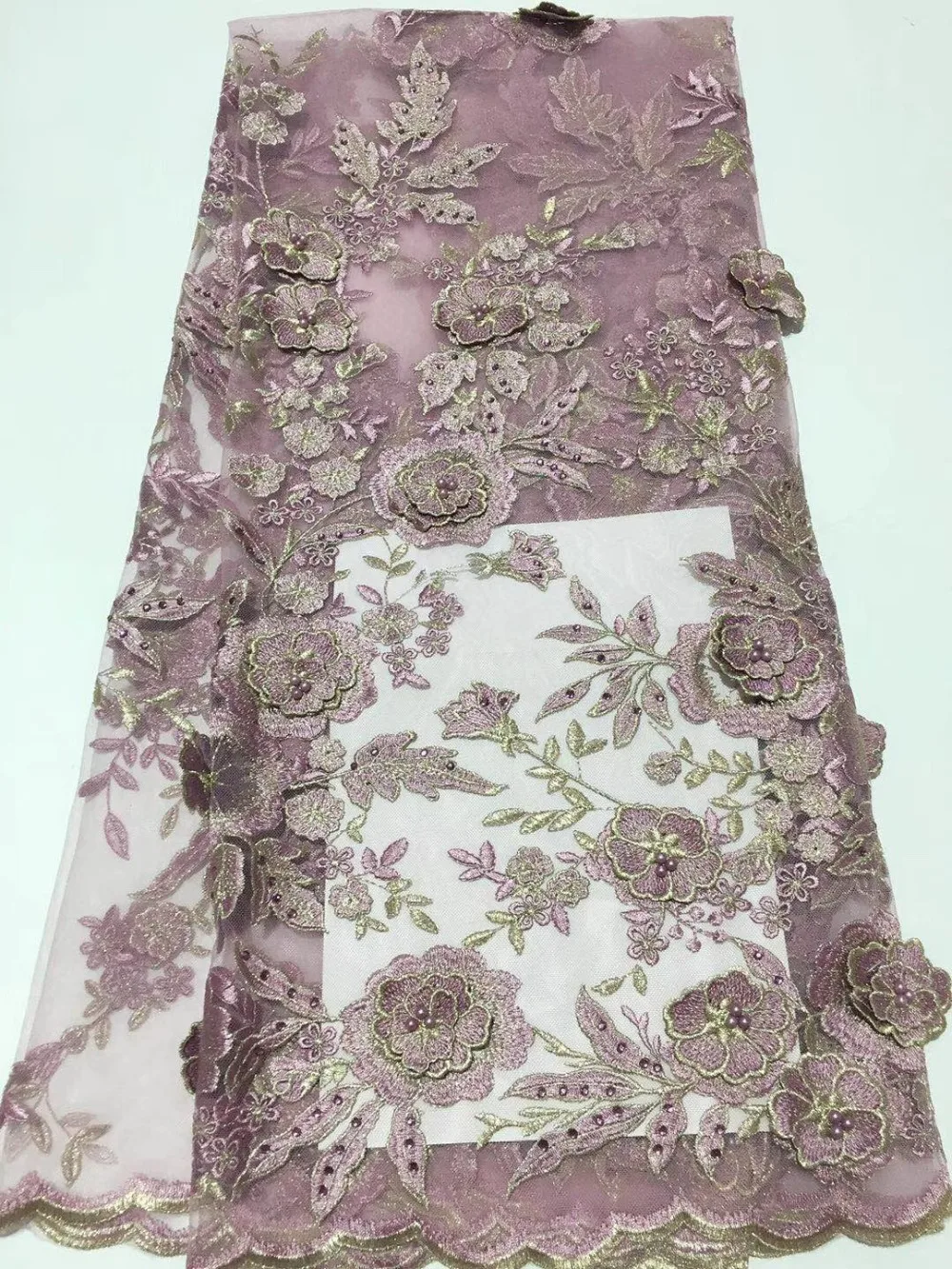 

French lace fabric 5yds/pce dhl 3d hand petals heavy stones beads fabrics women luxury gorgeous lovely dress 2019 high quality