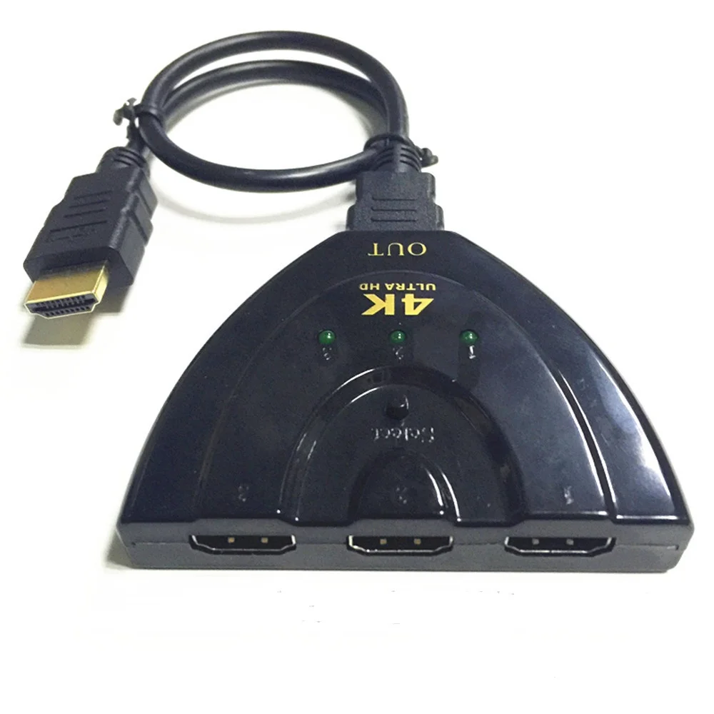 100 шт./лот * 4K 2K 3 порта HDMI сплиттер sp1080P 3D коммутатор 3x1 автоматический