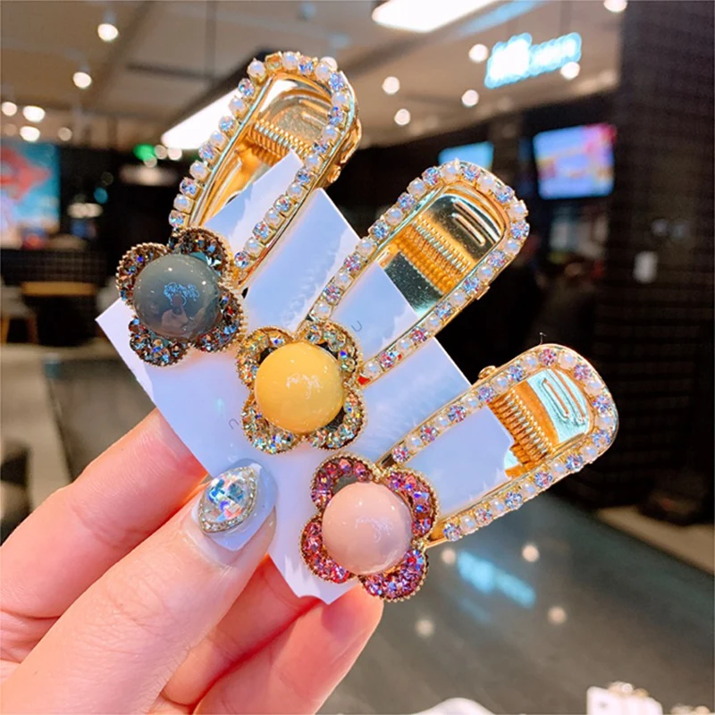 Корея Chic Цветочные заколки со стразами Карамельный Цвет Сладкий волос Pin ручной аксессуары для волос заколки для волос для девочек