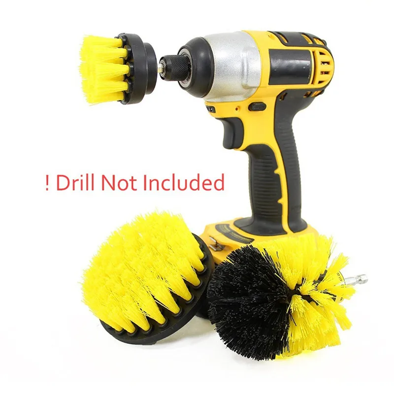 

3pcs Power Scrubber Brush Clean For Bathroom Surfaces Tub Shower Tile Power Cleaning Kit All Purpose Cleaner Scrubbing Drill Bru
