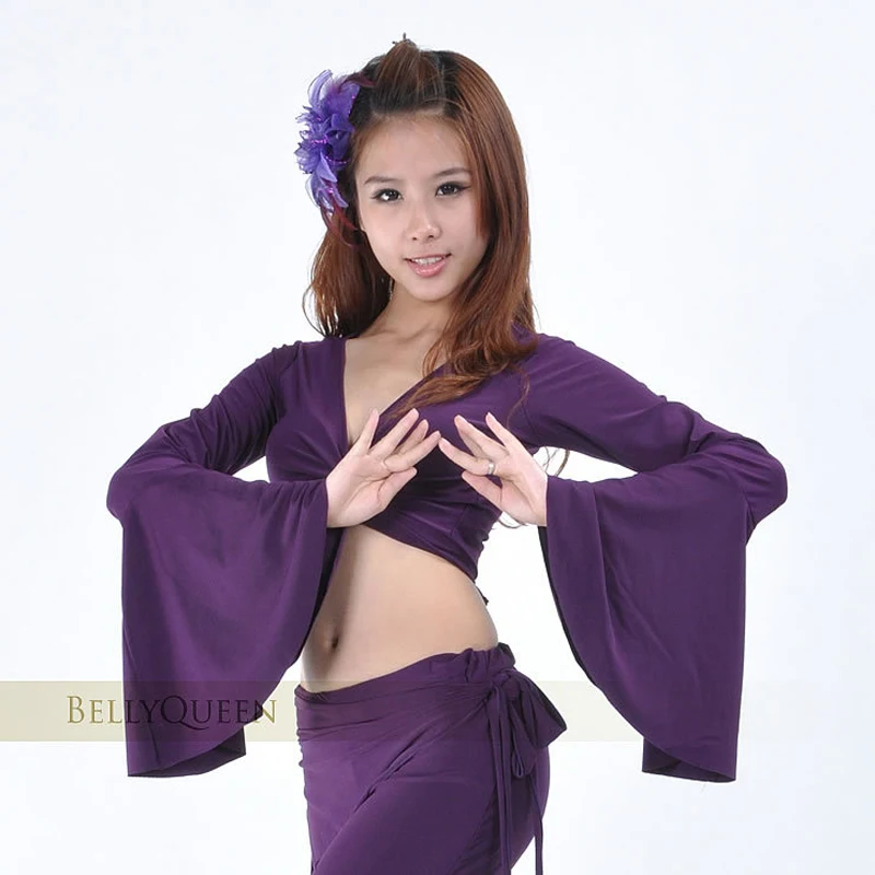 

Belly Dance Costume pagoda sleeves blouse top speaker sleeves blouse for dance Hot For Sale practice dancewear SF111