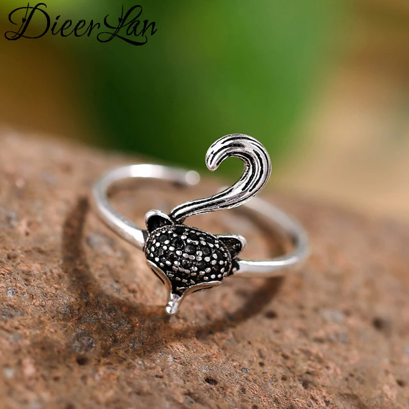 

New Arrivals 925 Sterling Silver Fox Rings for Women Adjustable Size Ring Fashion sterling-silver-jewelry