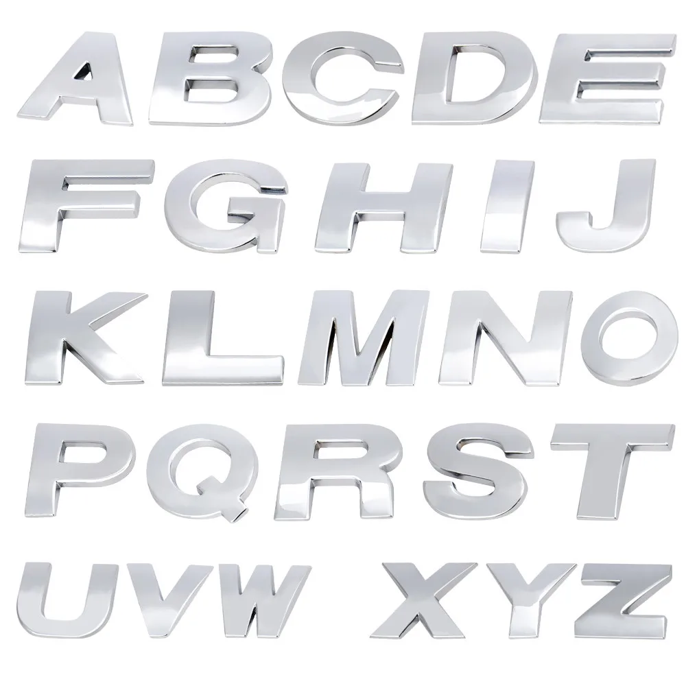 A-Z 3D DIY Metallic Alphabet Sticker Car Auto Emblem Letter Black Badge Decal