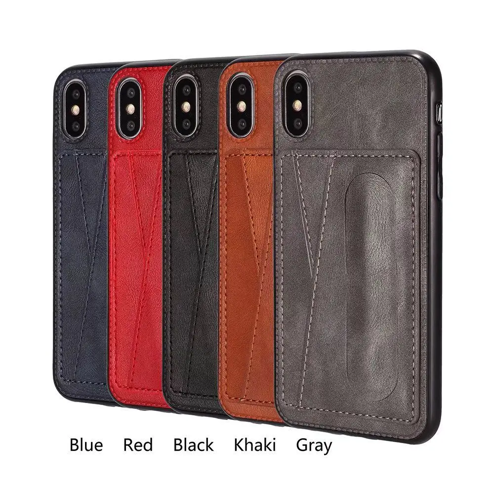 

Japan luxury Brand Soft Leather Card package bracket cover case for iPhone X XS MAX XR 7 8 6S plus for samsung S8 S9 S10 Note 9
