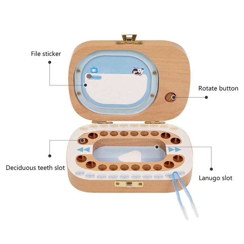 Для детских зубов коробка для хранения деревянная емкость для хранения вставной челюсти ТВ образный зуб Коробка для хранения зубов Keepsakes