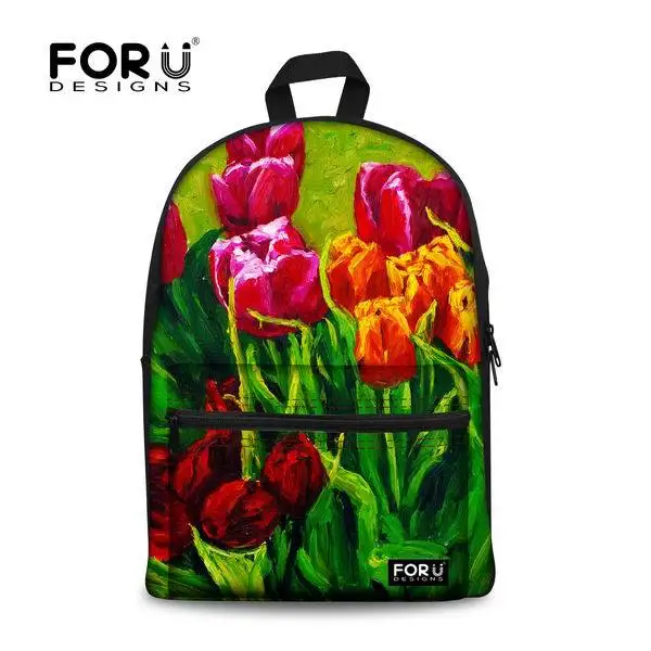 FORUDESIGNS/Повседневный холщовый рюкзак для женщин, рюкзаки на плечо, Mochilas, 3D принт листьев, женские дорожные сумки, сумка для ноутбука, сумки - Цвет: 2U0005A1