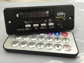 

12v Bluetooth hands-free calling MP3 wav WAV audio decoder board, with switch AUX 5P seat quality board