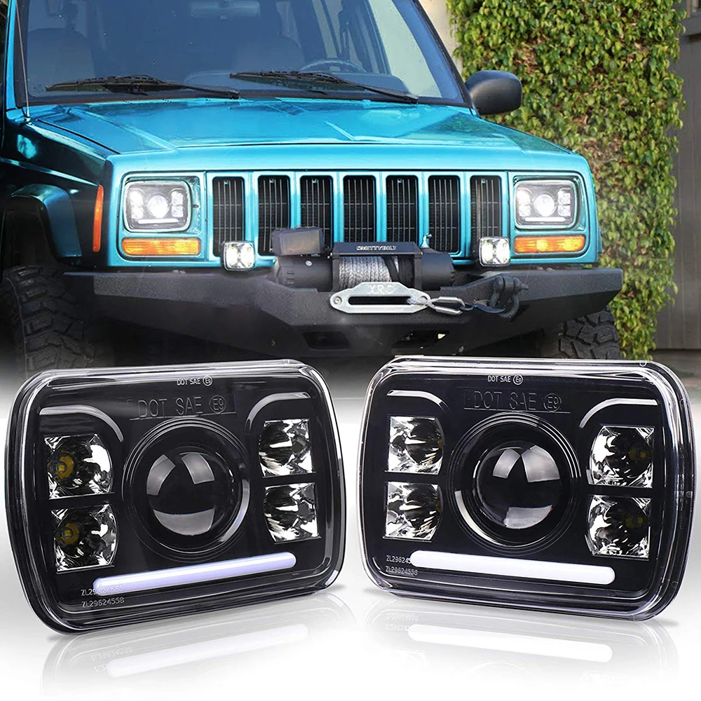 

2 pcs 5x7 Headlight 7x6 Led Sealed Beam Headlamp with High Low Beam for Jeep Wrangler YJ Cherokee XJ H5054 H6054LL 6052 6053